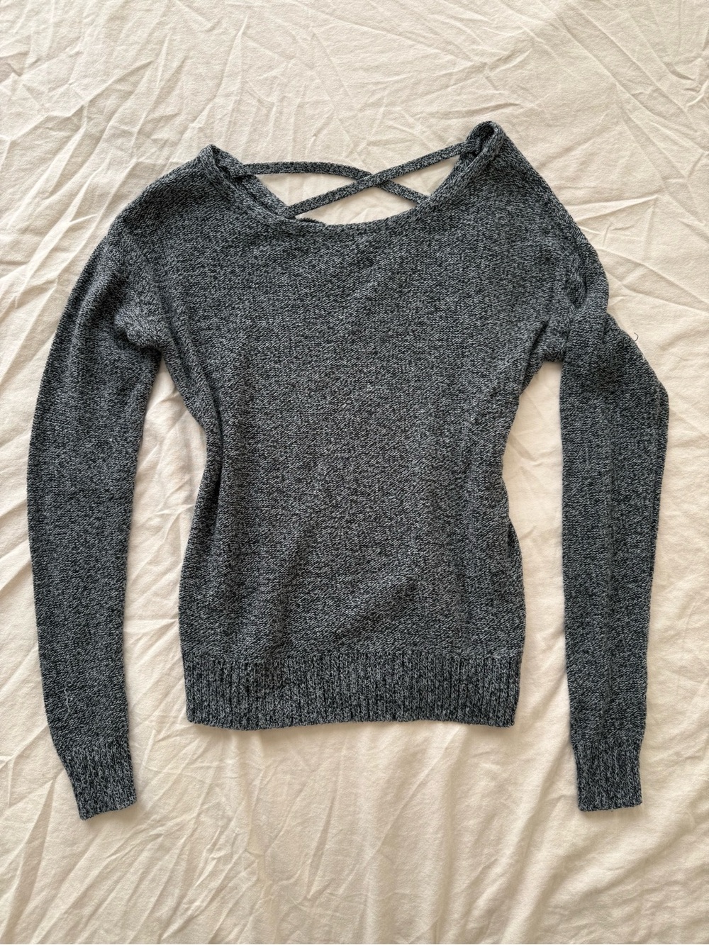 SO Women's Crisscross Sweater - Charcoal